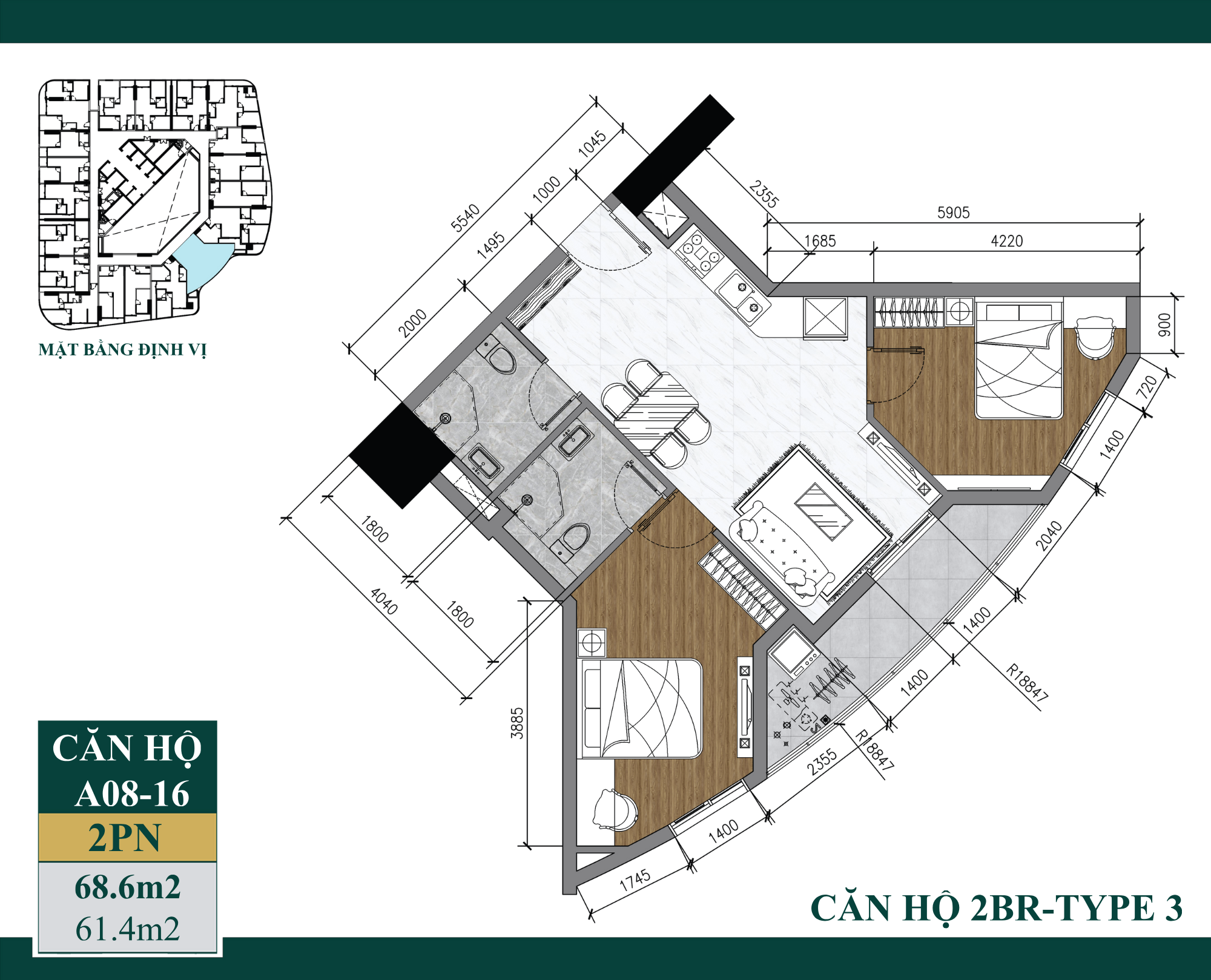 Căn 16 (từ Tầng 8 -12) Artstella