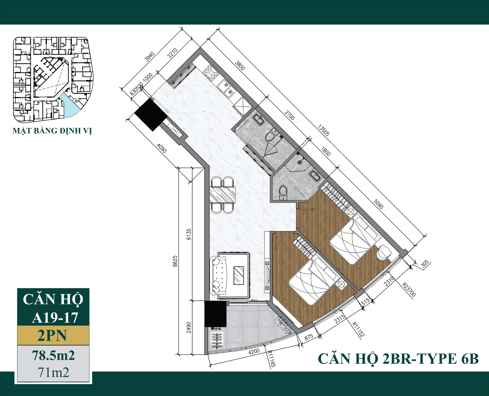Căn Số 17 (tầng 19-22) Artstella