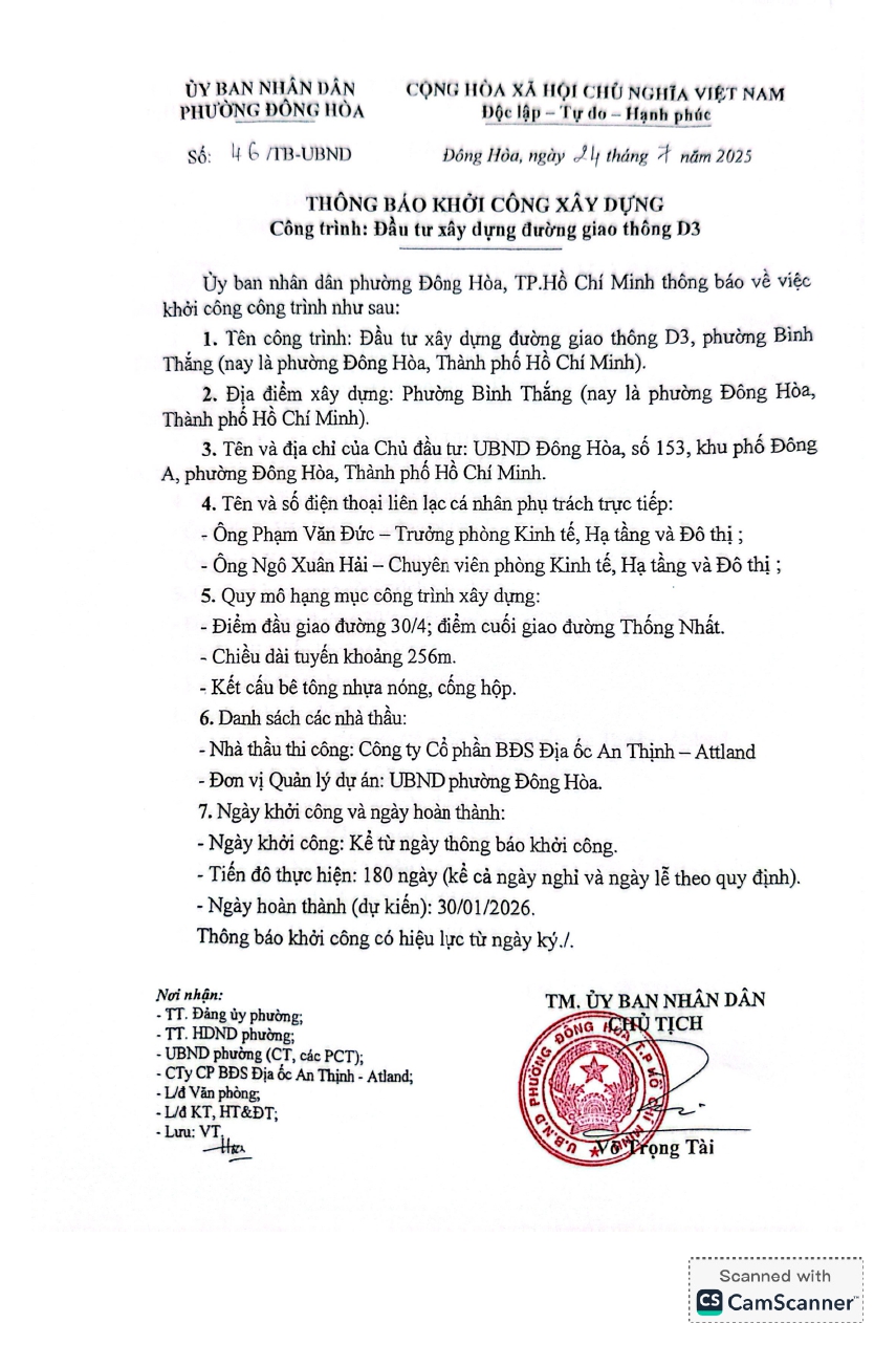 Khởi Công đường D3