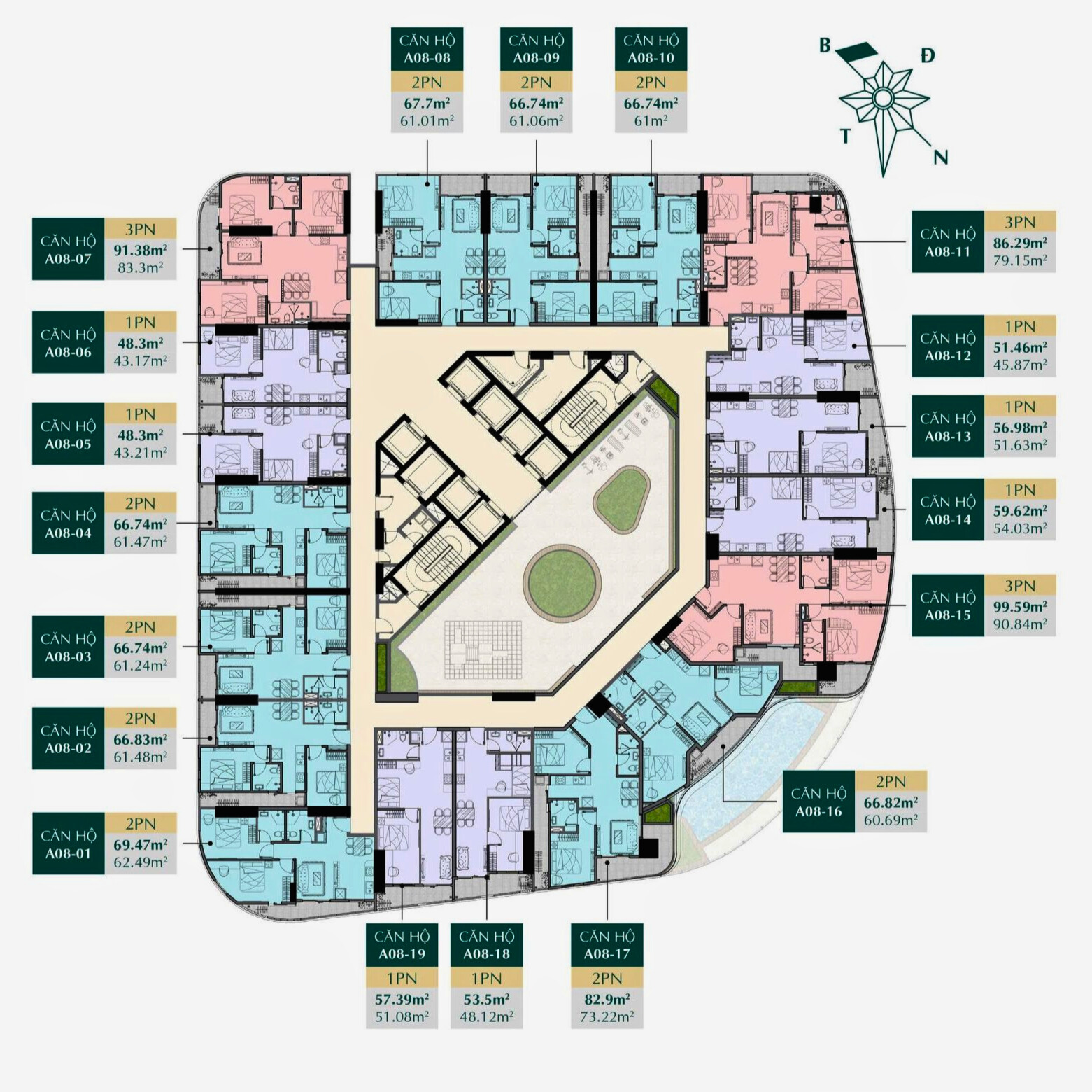 Mặt Bằng Tầng 8-12